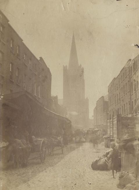 Photograph of Patrick Street towards Saint Patrick’s Cathedral, Dublin, Ireland