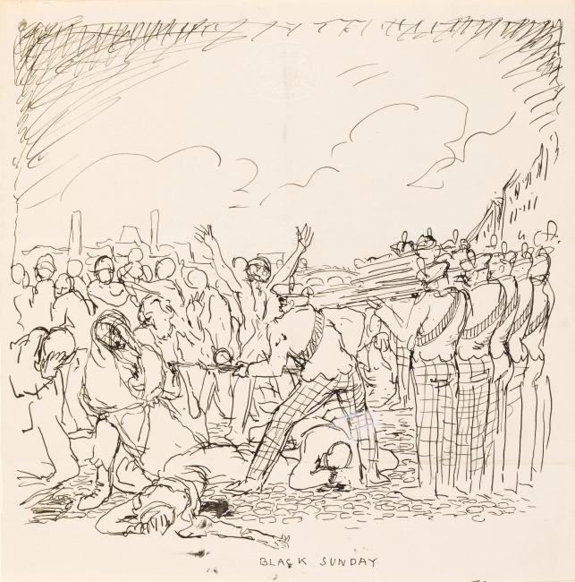 Sketch of 'Black Sunday' by William Orpen
