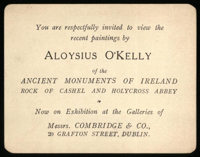 Invite to Aloysius O'Kelly Exhibition